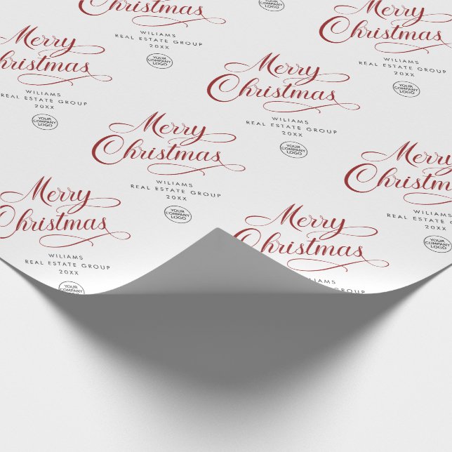 Eleganter Minimalistischer Firmenurlaub Weihnachte Geschenkpapier (Ecke)