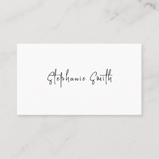 Eleganter Minimalistischer Fotograf Luxe Modern Wh Visitenkarte (Vorderseite)