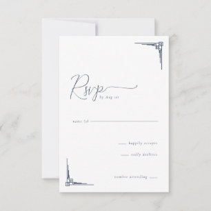 Eleganter minimalistischer geometrischer RSVP Karte