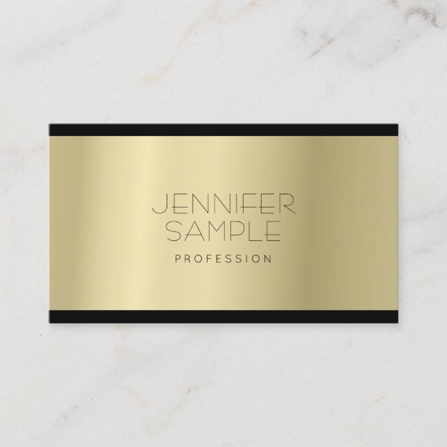 Eleganter Minimalistischer glamouröser Goldlook Sc Visitenkarte (Vorderseite)