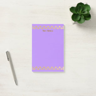 Eleganter minimalistischer Goldakzent Lavendel Post-it Klebezettel