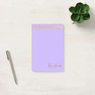 Eleganter Minimalistischer Goldakzent Lavender Post-it Klebezettel
