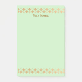 Eleganter minimalistischer Goldakzent Mintgrün  Post-it Klebezettel