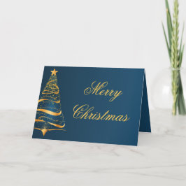 Eleganter Minimalistischer Goldbaum Weihnachtsgrüß Karte