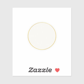 Eleganter minimalistischer goldener Kreis Hochzeit Aufkleber
