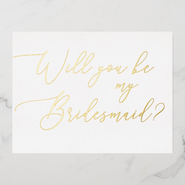 Eleganter Minimalistischer Goldskriptfeuerverbandv Folie Einladungspostkarte (Vorderseite)