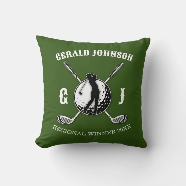 Eleganter Minimalistischer Golf Monogr... Kissen (Vorderseite)