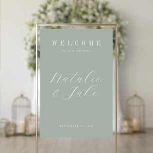 Eleganter Minimalistischer Hochzeitsempfang Acrylschild