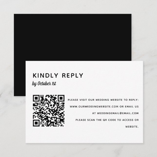 Eleganter Minimalistischer Hochzeitsstichtraffer - RSVP Karte (Vorne/Hinten)