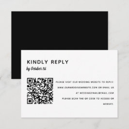 Eleganter Minimalistischer Hochzeitsstichtraffer - RSVP Karte