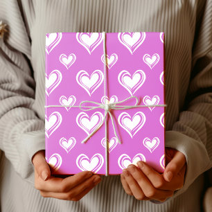 Eleganter minimalistischer hohler Herzen Orchide Geschenkpapier