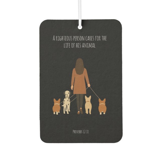 Eleganter Minimalistischer Hundewalker Autolufterfrischer (Vorderseite)