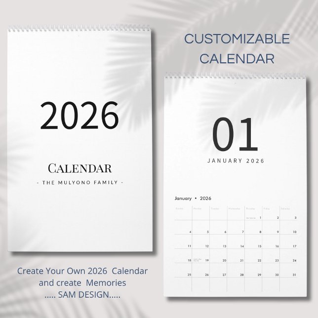 Eleganter minimalistischer Kalender 2026 (Von Creator hochgeladen)