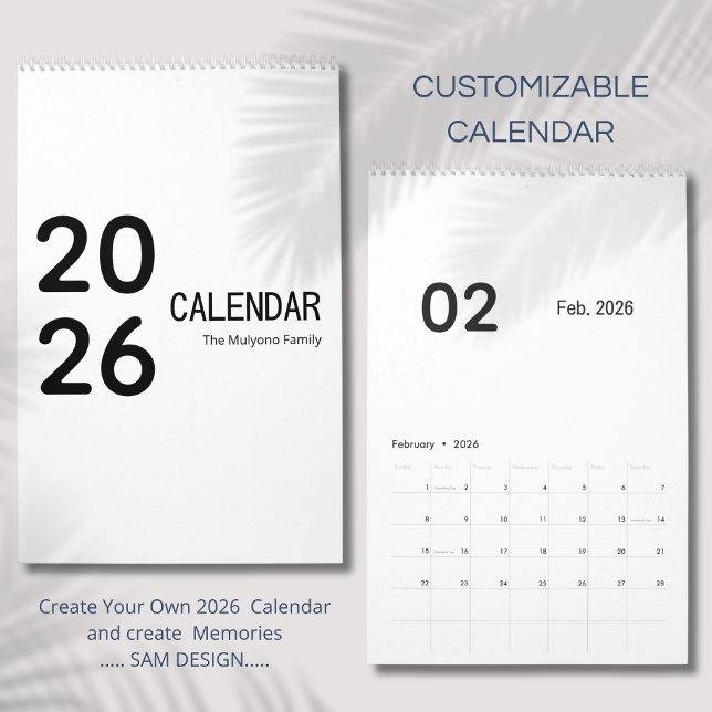 Eleganter minimalistischer Kalender 2026 (Von Creator hochgeladen)