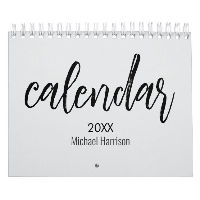 Eleganter minimalistischer Kalender 2026 – hellgra (Titelbild)