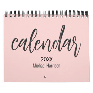 Eleganter minimalistischer Kalender 2026 – Rosé &
