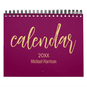 Eleganter minimalistischer Kalender 2026 – Wein &