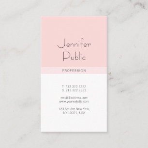 Eleganter Minimalistischer Luxus Rosa Design Trend Visitenkarte