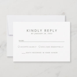 Eleganter minimalistischer Mix und passende Hochze RSVP Karte