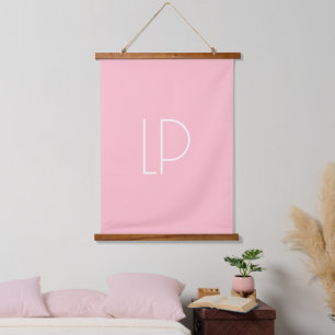 Eleganter minimalistischer moderner Anfangsbuchsta Wandteppich Mit Holzrahmen