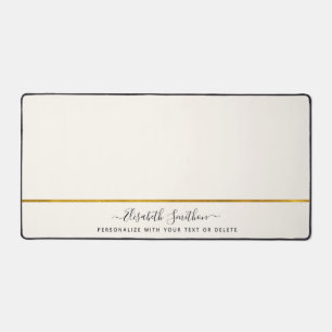 Eleganter minimalistischer Name aus Weiß und Gold Schreibtischunterlage