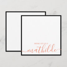 Eleganter Minimalistischer Name des Korallenschrei
