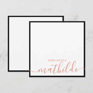 Eleganter Minimalistischer Name des Korallenschrei Mitteilungskarte