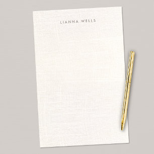 Eleganter Minimalistischer Personalisierter Linen Briefpapier