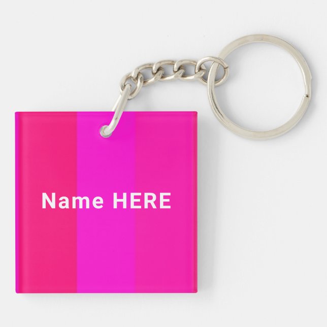 Eleganter, Minimalistischer Personalisierter Name  Schlüsselanhänger (Rückseite)