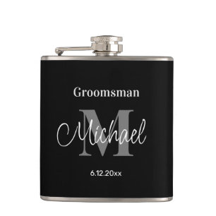 eleganter minimalistischer personalisierter Trauze Flachmann