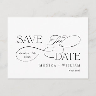 Eleganter Minimalistischer QR-Code Save the Date f Postkarte