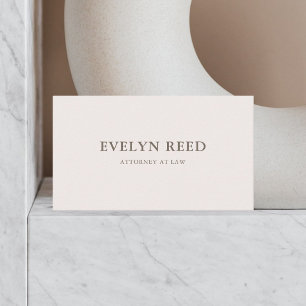 Eleganter Minimalistischer QR-Code weich beige Visitenkarte
