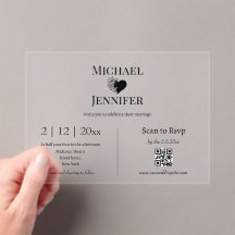 eleganter minimalistischer RSVP QR-Code Hochzeit k
