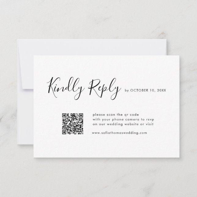 Eleganter Minimalistischer RSVP-Wagen RSVP Karte (Vorderseite)