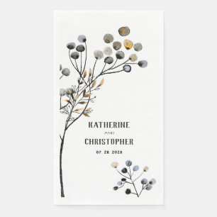 Eleganter Minimalistischer Rustikaler Winterbaum Serviette