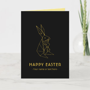 Eleganter Minimalistischer Schwarz und Gold Happy  Karte