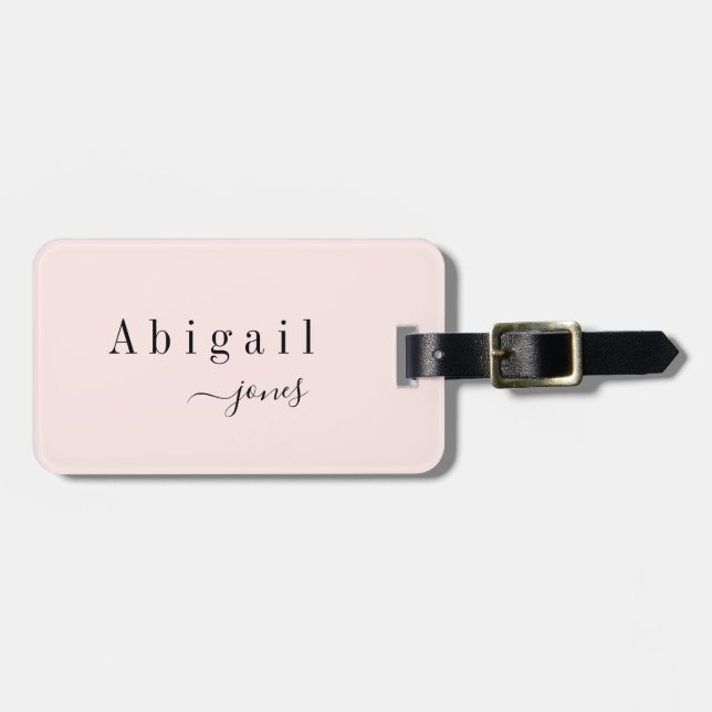 Eleganter Minimalistischer Skriptname Personalisie Gepäckanhänger (Vorderseite horizontal)