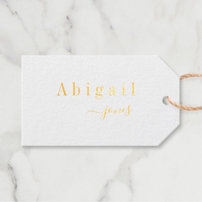 Eleganter Minimalistischer Skriptname Personalisie Geschenkanhänger (Vorderseite (Horizontal))