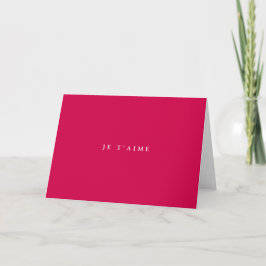 Eleganter Minimalistischer Text | Je T'aime Feiertagskarte