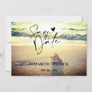 Eleganter minimalistischer tropischer Strand Save The Date