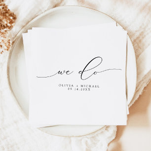Eleganter minimalistischer We Do Hochzeit Serviette