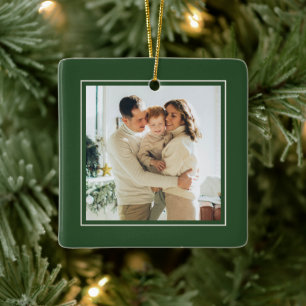 Eleganter minimalistischer Weihnachten mit 1 Foto Keramikornament