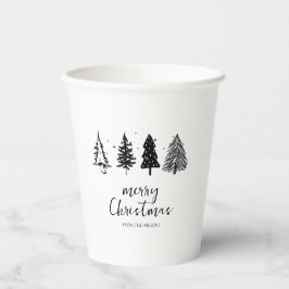 Eleganter Minimalistischer Weihnachtsbaum Pappbecher