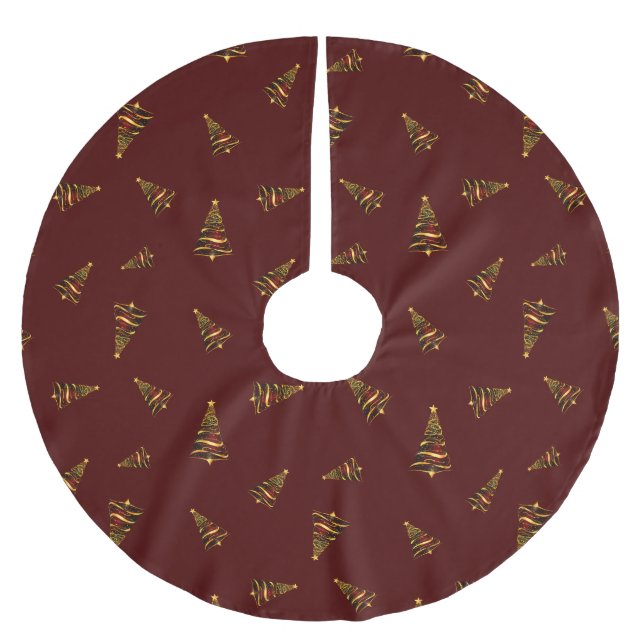 Eleganter Minimalistischer Weihnachtsbaum Polyester Weihnachtsbaumdecke (Vorderseite)