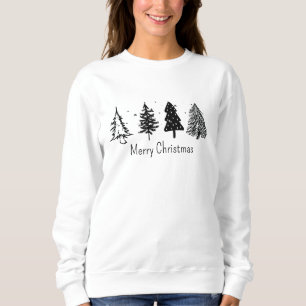 Eleganter Minimalistischer Weihnachtsbaum Sweatshirt