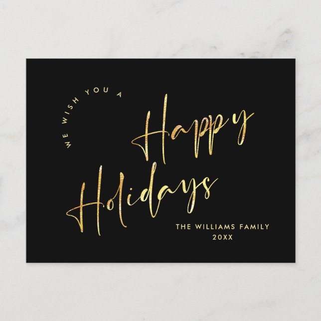 Eleganter Minimalistischer Weihnachtsgruß Postkarte (Vorderseite)