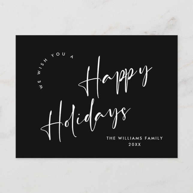 Eleganter Minimalistischer Weihnachtsgruß Postkarte (Vorderseite)