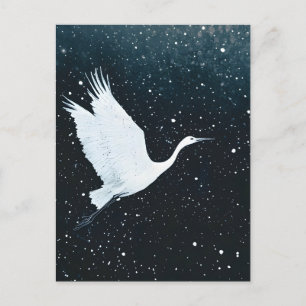Eleganter Minimalistischer Zen-Kranflug Ankündigungspostkarte