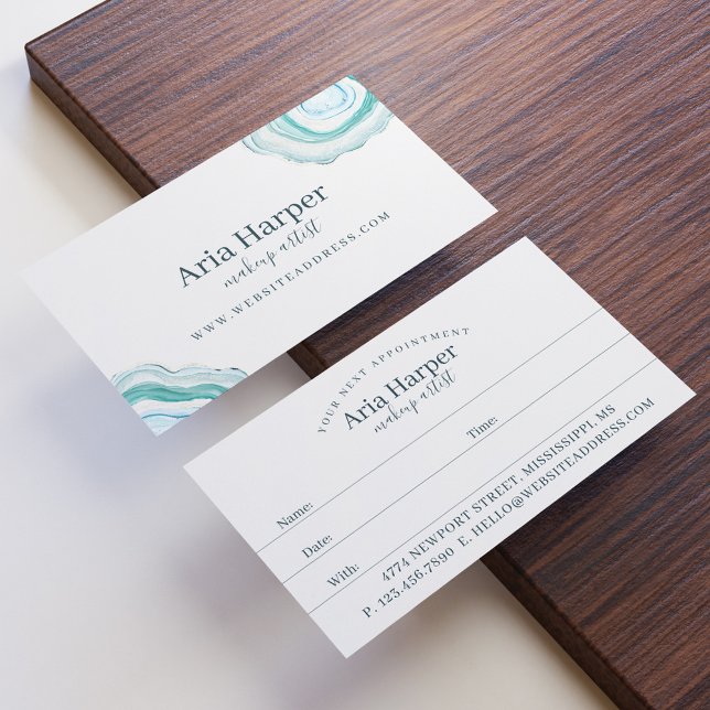 Eleganter Mint Green Geode Gold Glitzer Agate Terminkarte (Von Creator hochgeladen)