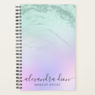 Eleganter Minzgrün-Glitzer-Marmor-Makeup-Künstler Planer